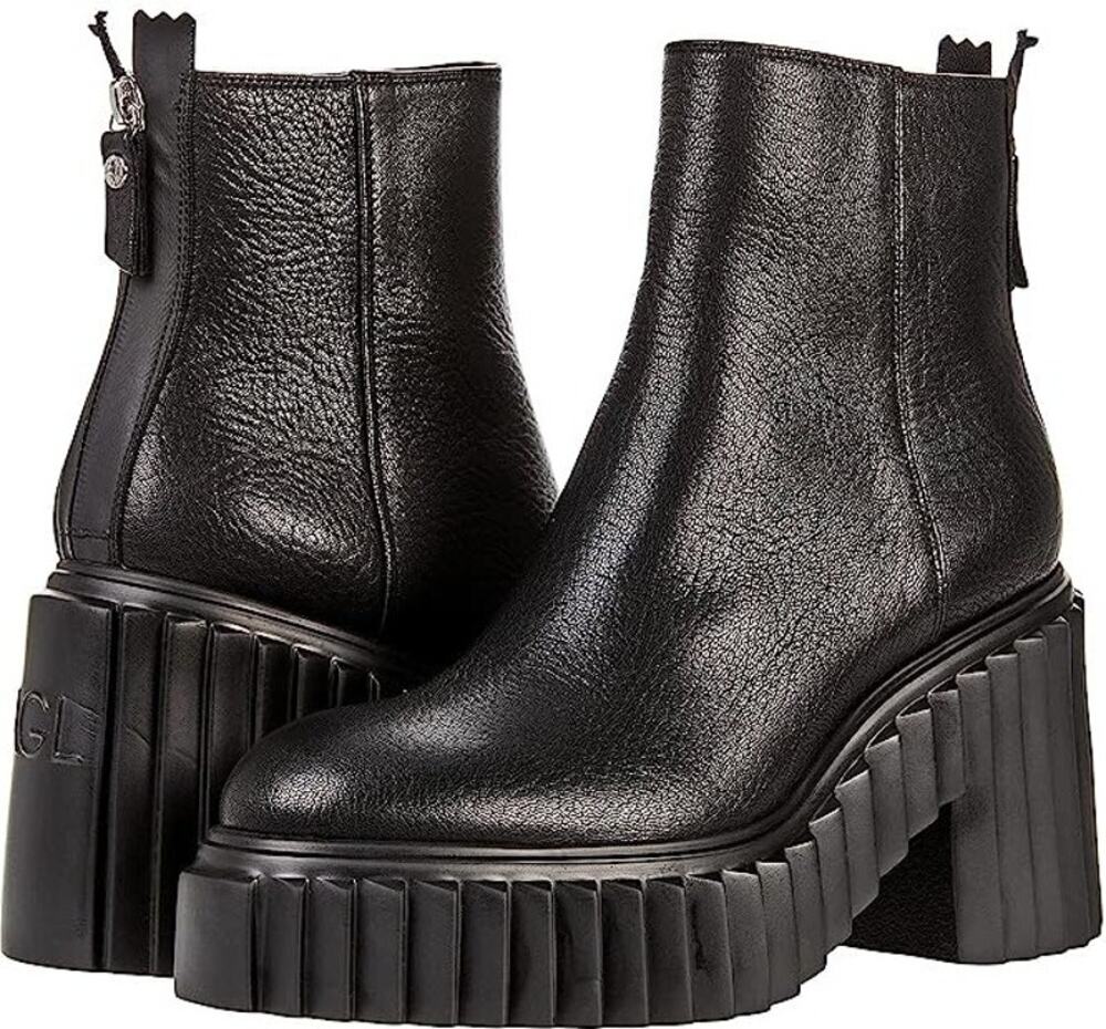 AGL Tiggy Ridged Sole Platform Ankle Boots Block Heel Grunge Winter Fall 10